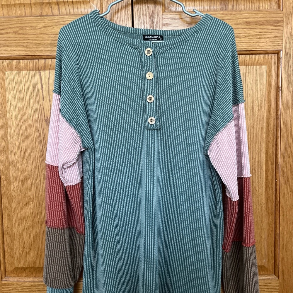 HEIMISH USA Multicolor Button-Up Sweatshirt